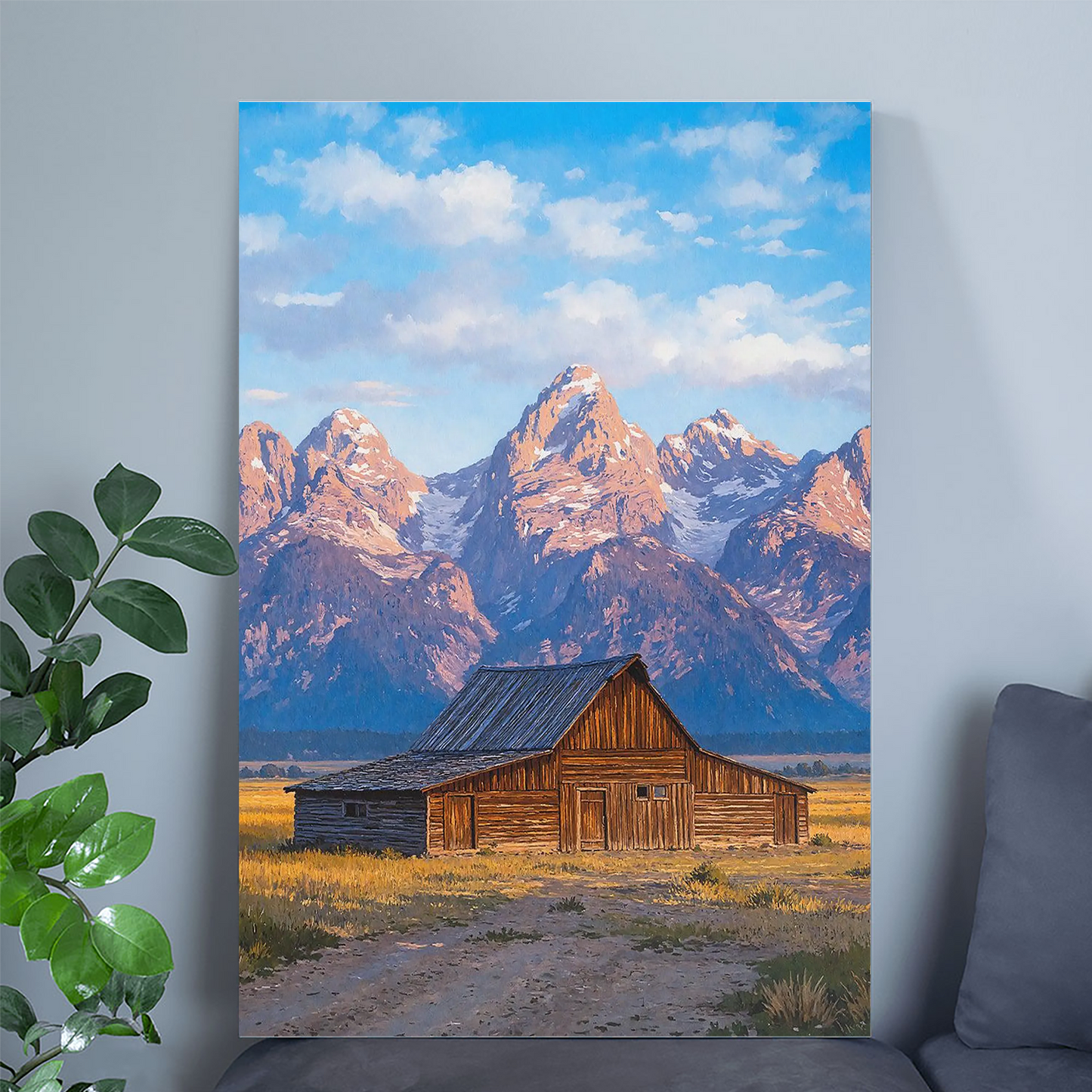 Jackson Hole Travel Poster: Grand Teton National Park Moulton Barn Painted Art Print