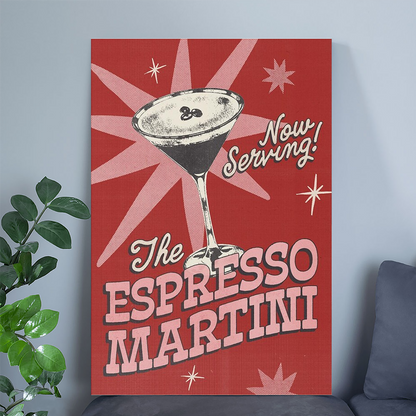 Espresso Martini Print - Retro Kitchen Wall Art - Cocktails Art - Hot Girl Wall Decor