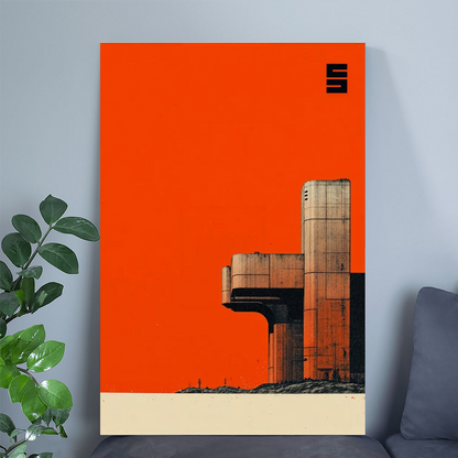 Brutalist Architecture Art | Concrete Geometric Print | Modernist Wall Art | Industrial Posters