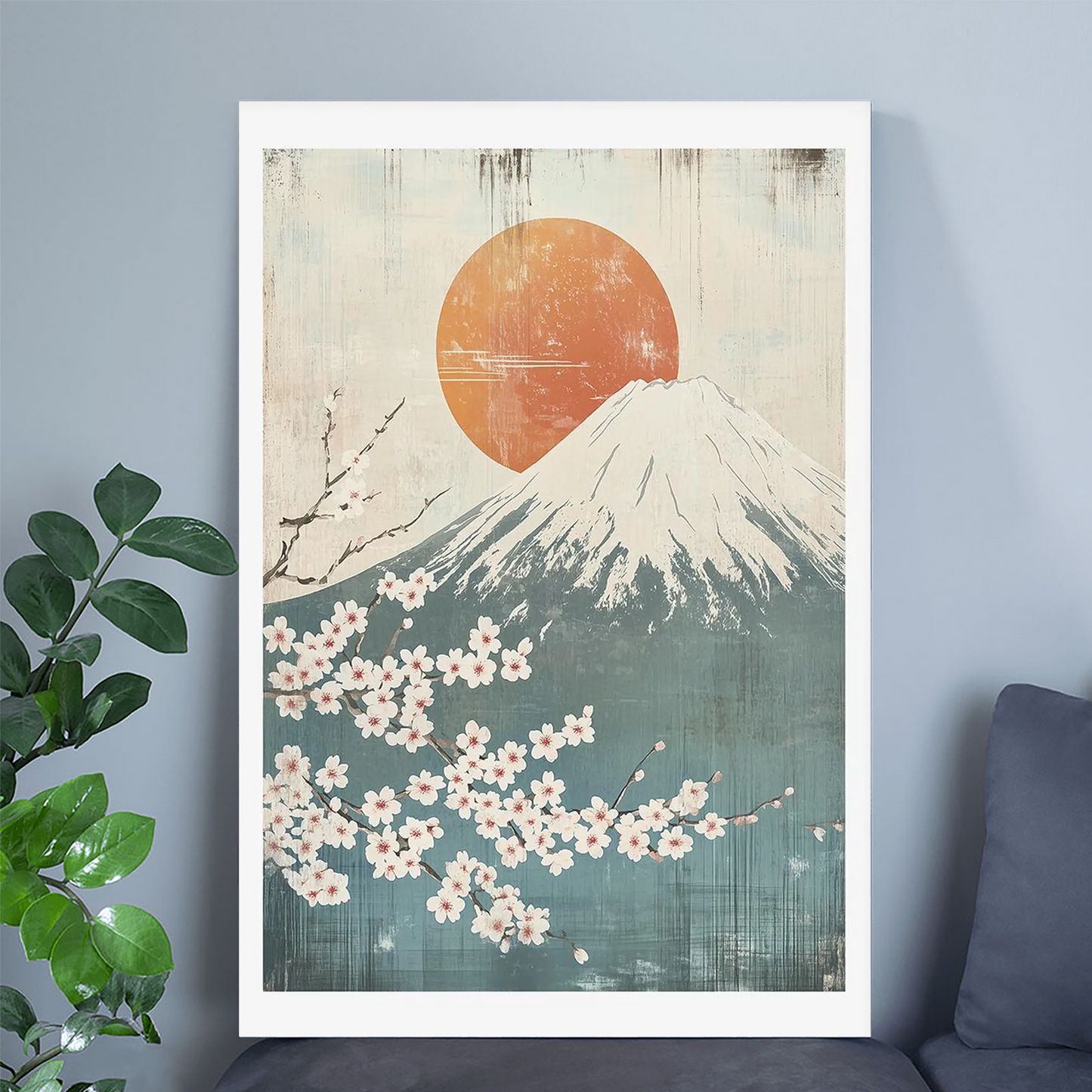 Mount Fuji Print: Japanese Sunrise Landscape Art for Minimalist and Japandi Interiors