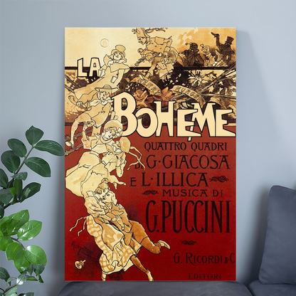 Poster for La Boheme, Opera by Giacomo Puccini, 1895 Giclee Wall Art Poster Size 24''x36''