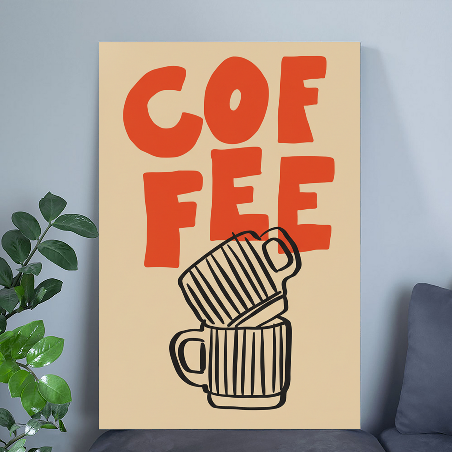 Minimalist Coffee Art Print: Modern Kitchen Typography Poster
