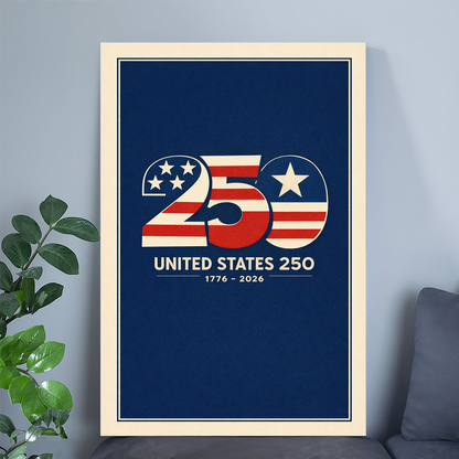 United States Semiquincentennial Poster - Liberty Bell & Independence Hall Wall Art for 250th Anniversary