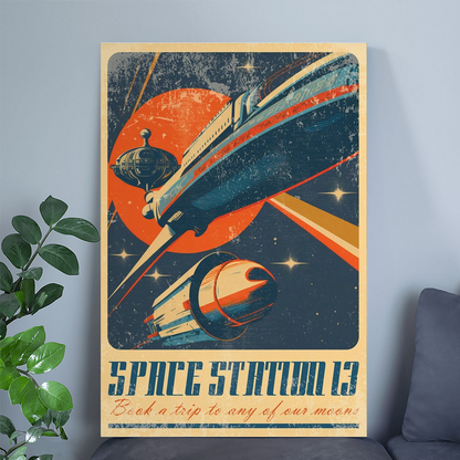 Retro Futuristic Sci-Fi Space Part 3 Wall Poster