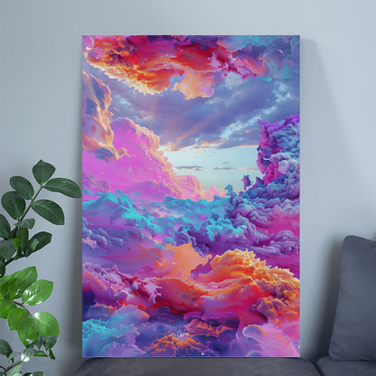 Clouds Wall Art, Abstract Art Print, Colourful Clouds Wall Art Poster