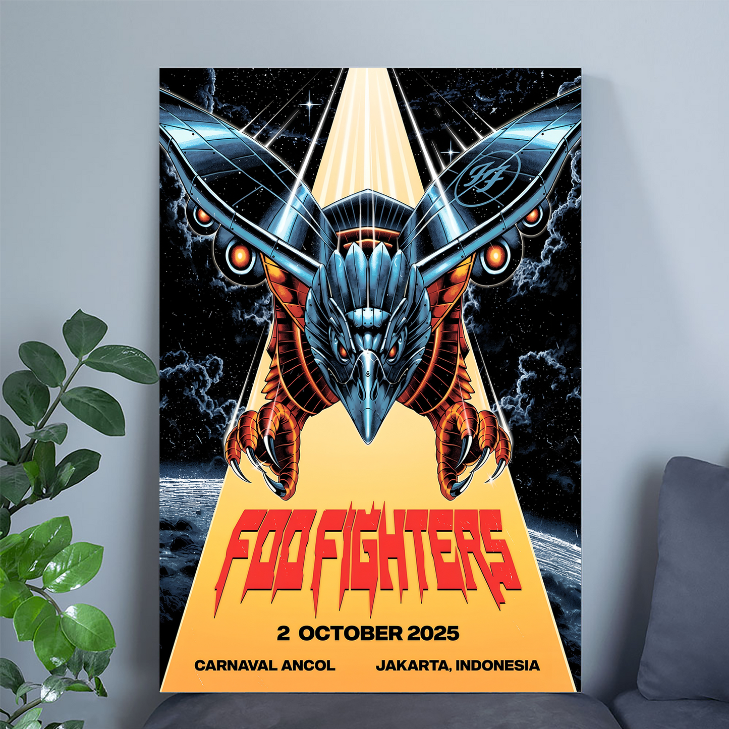 Foo Fighters October 2 2025 In Jakarta, Indonesia Tour Poster Size 24''x36''
