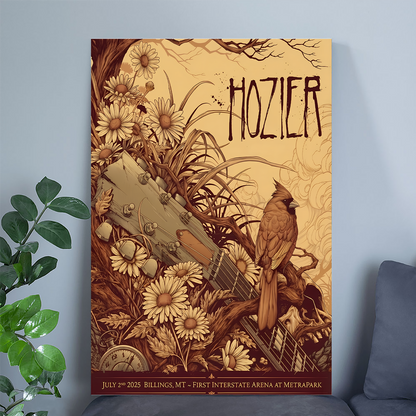 Music Poster Hozier Billings July 2 Show Tour 2025 Size 24''x36''
