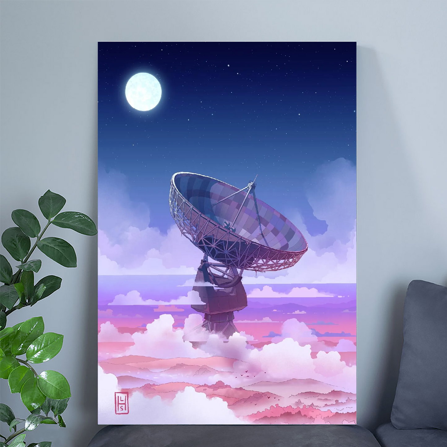 Satellite Array Art print, Astronomy Poster