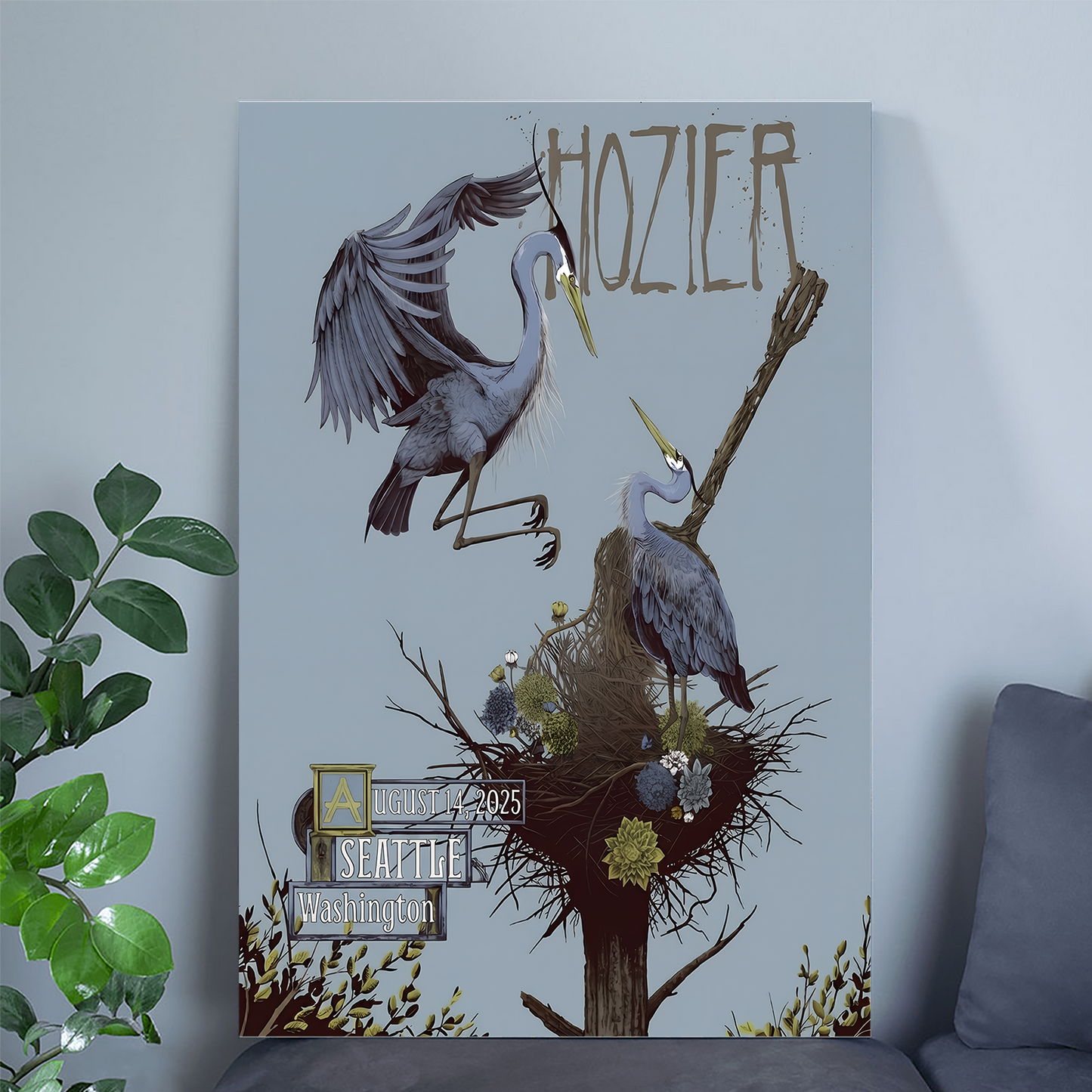 Music Poster Hozier Seattle August 14 Show Poster Tour 2025 Size 24''x36''