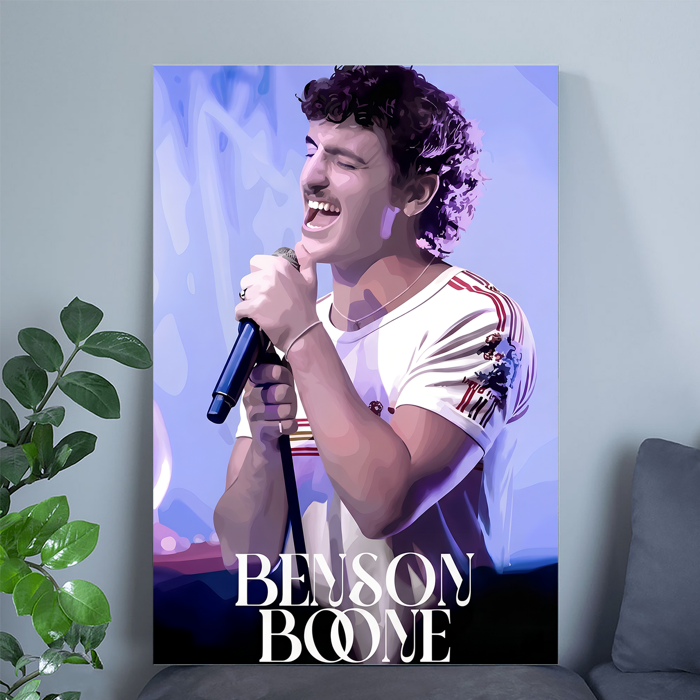 Music Poster- Benson Boone singing on stage Poster, One Sheet Wall Size 24''x36''