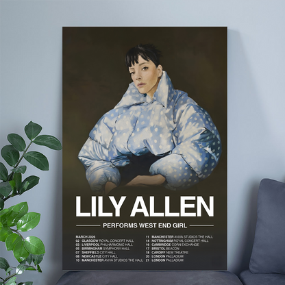 Music Poster- Lily Allen West End Girl Tour 2026 Poster, One Sheet Wall Size 24''x36''