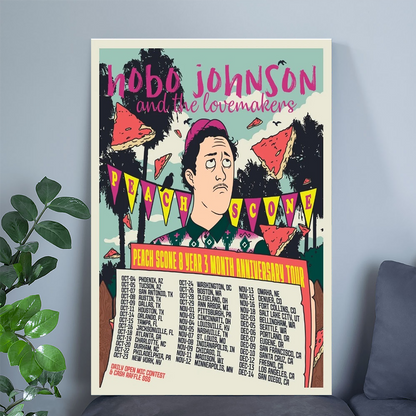 Hobo Johnson Peach Scone Tour Poster 2025 Anniversary Edition Size 24''x36''