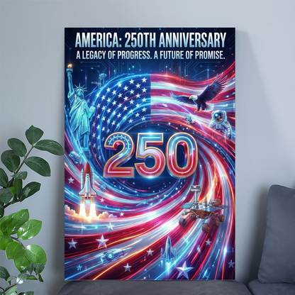 America 250 Wall Art, Patriotic Wall Decor, 4th of July Wall Art, Stars and Stripes Poster, 250th Anniversary America Print #2