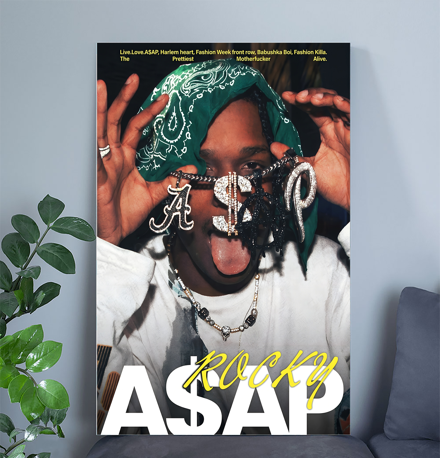 ASAP Rocky Album Cover Poster, One Sheet Wall Size 24''x36''
