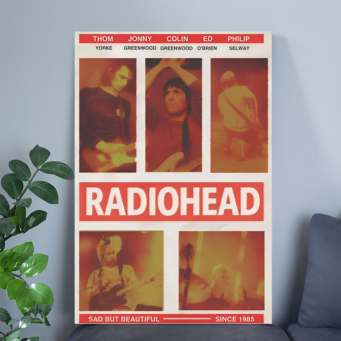 Radiohead Poster – "Sad But Beautiful" Indie Rock Wall Poster, One Sheet Wall Size 24''x36''