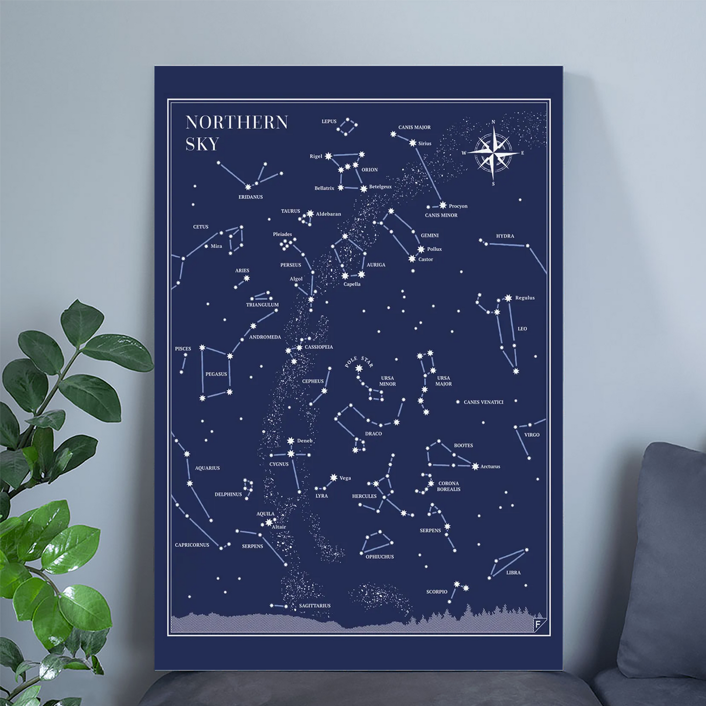 Northern Sky Star Map Print – Constellation Poster, Little Astronomer Set, Sky Map Wall Art