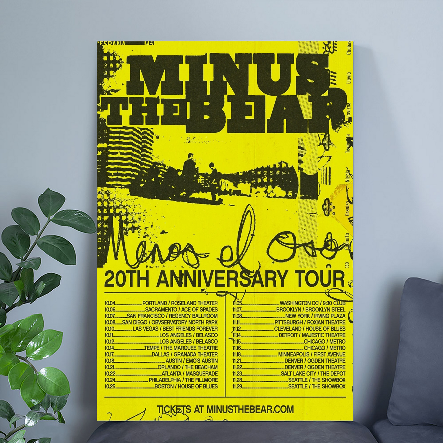 Minus the Bear's 20th Anniversary Tour Poster Size 24''x36''