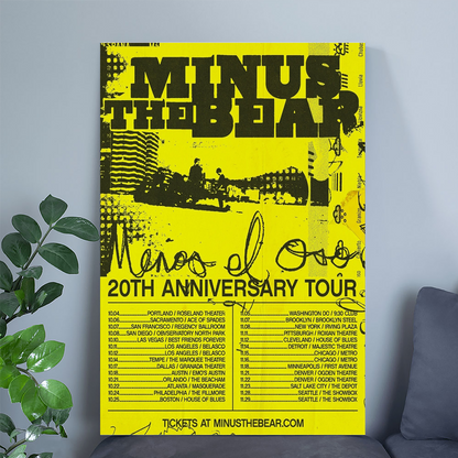 Minus the Bear's 20th Anniversary Tour Poster Size 24''x36''