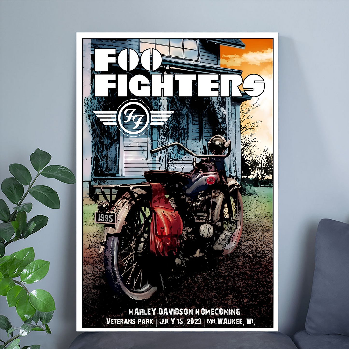 Foo Fighters Harley Davidson Concert Poster Signed By Scott James Limited Size 24''x36''