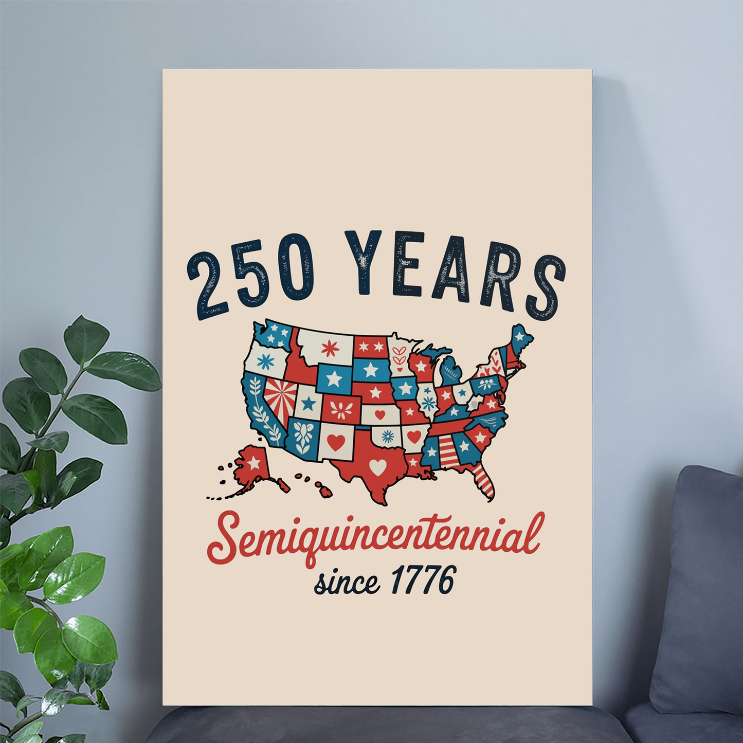 4th of July USA Patriotic Welcome Sign, America 250th Anniversary Party Poster