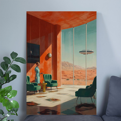 Retro Sci-Fi Poster, 70s Surreal Cosmic Decor, Futuristic Space Poster, Space Artwork for Bedroom