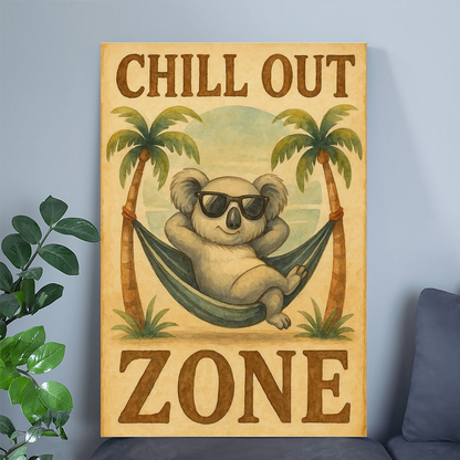Chill Out Zone, Funny Bar Sign, Warning Poster, Man Cave Decor, Pub Wall Art, Humor Print, Joke Sign