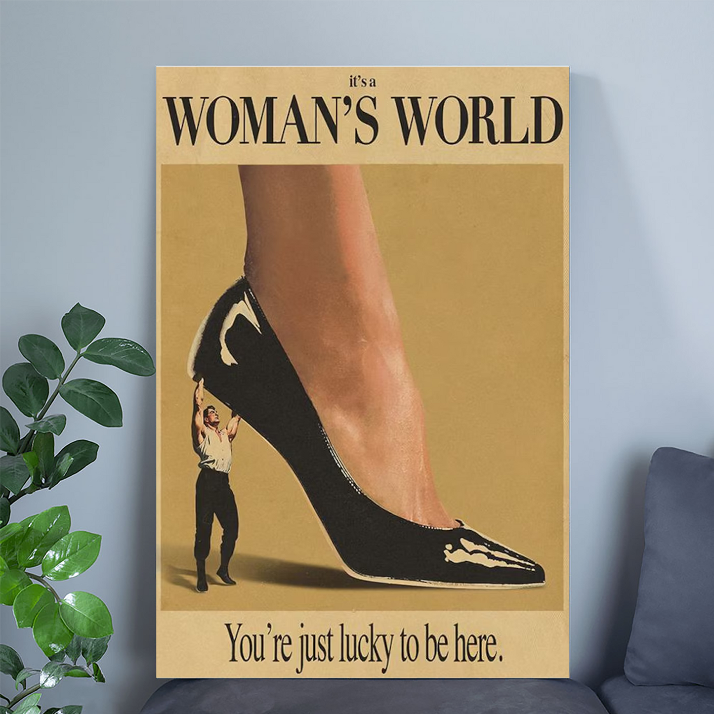 Vintage Wall Art You're just lucky to be here Poster Size 24''x36''