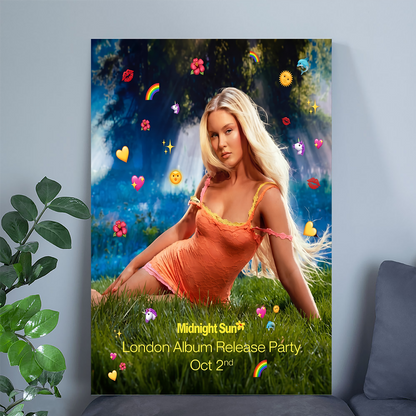 Z a r a Larsson Midnight Sun London Album Release Party 2025 Poster, One Sheet Wall Size 24''x36''