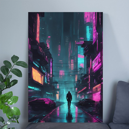 Cyberpunk World Poster | Futuristic Sci-Fi Wall Art
