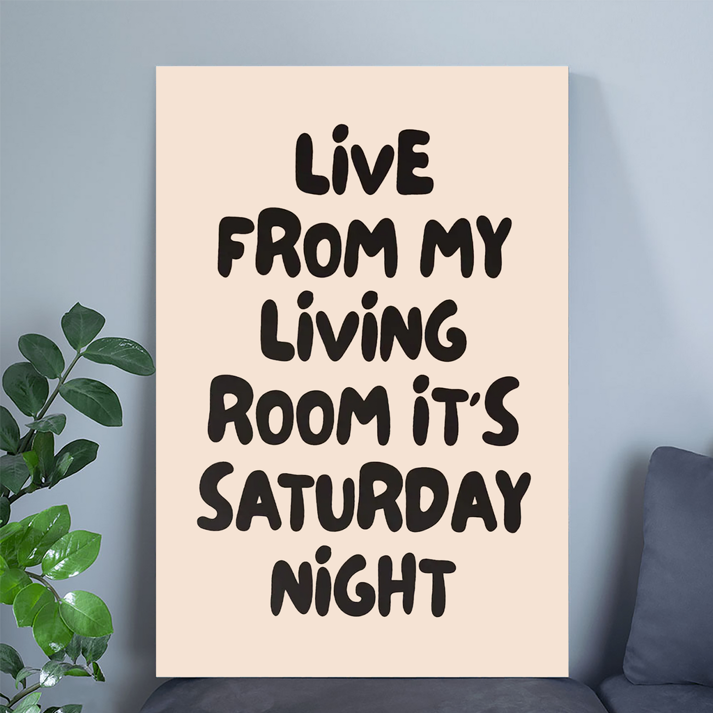 Funny Apartment Art Print: Retro Living Room Typography