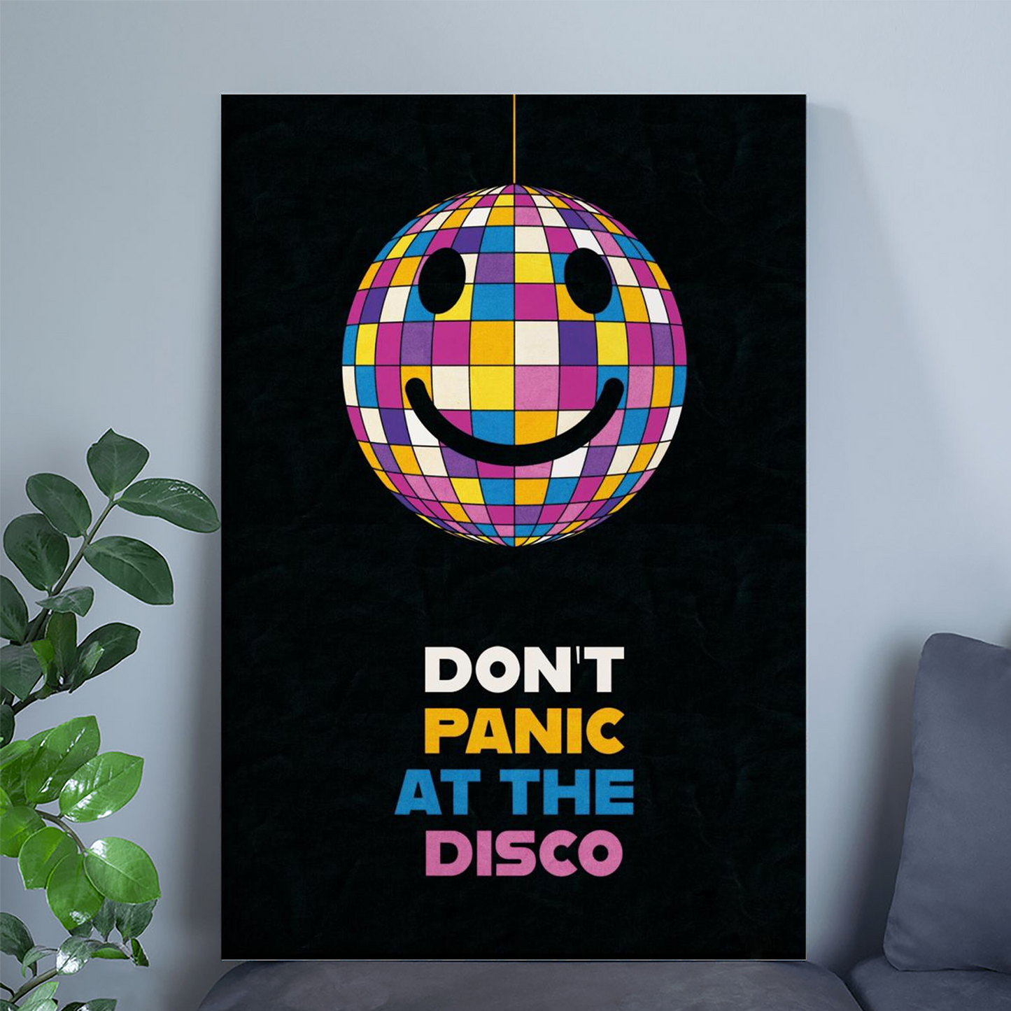 Glitterball Typography Poster Trendy Wall Art, Bold Contemporary Decor for Home and Office