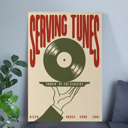 Music Poster- Serving Tunes Poster Size 24''x36''