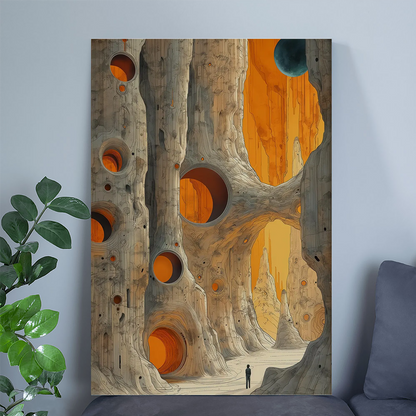 Surreal Sci Fi Canyon Wall Art - Futuristic Alien Poster
