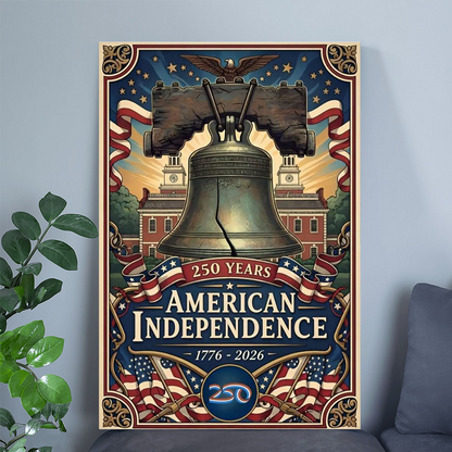 250 Years American Flag Poster, Patriotic Wall Art