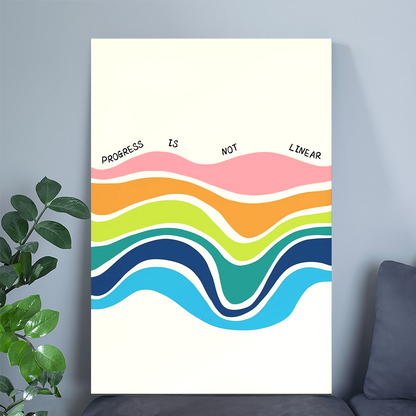 Progress is not Linear Poster, Motivation Poster Home Office, School Printable, Counselor Quote Poster, Classroom Poster