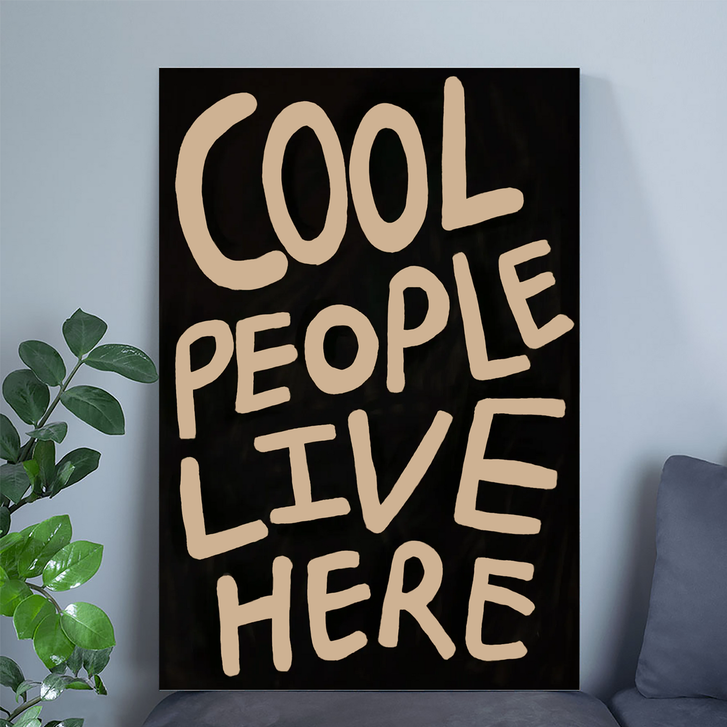 Cool People Live Here Print, Funky Dorm Room Wall Art