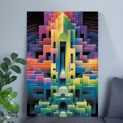 Space Dreamscape: Surreal Art Poster | Psychedelic 70s Art Print | Retro Home Decor | Interstellar Reverie | Abstract Surreal Artistry