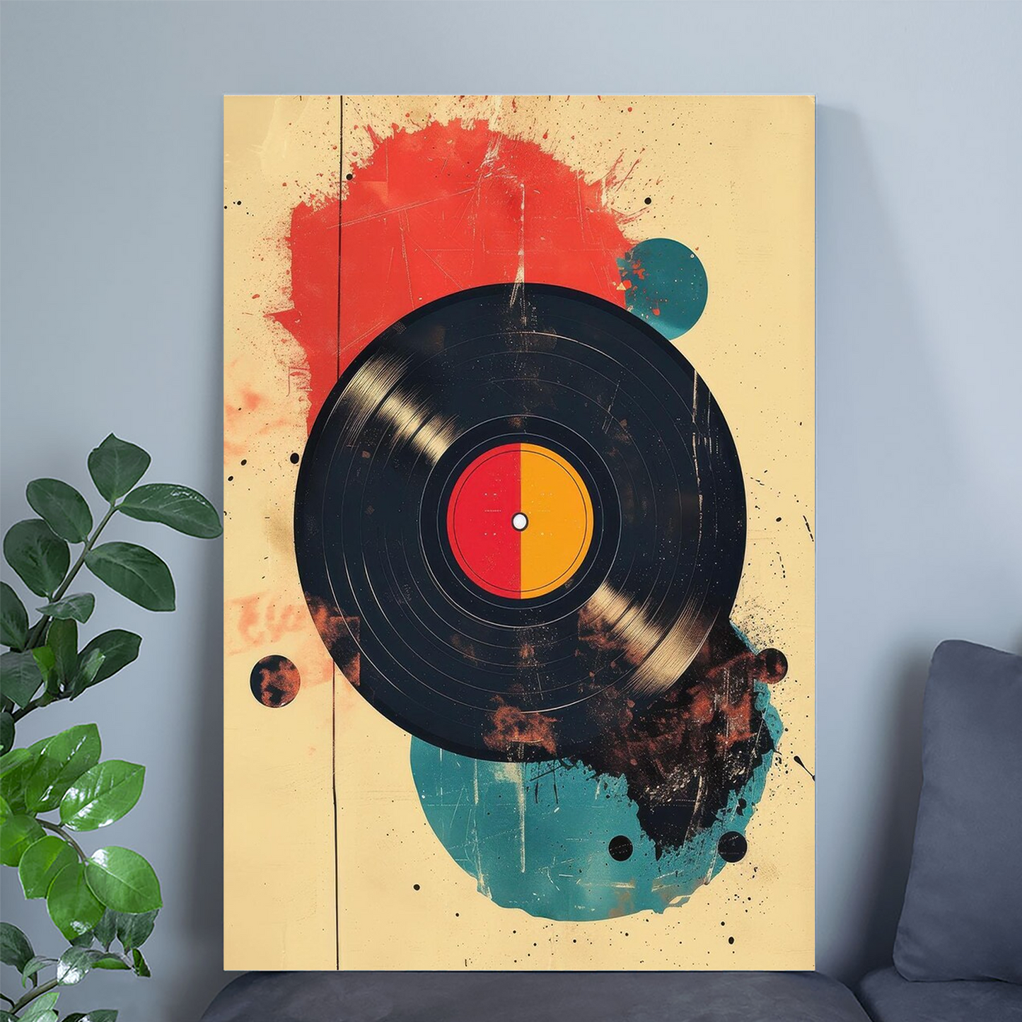Retro Vinyl Record Poster: Bold Pop Art Music Decor