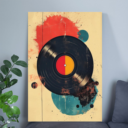 Retro Vinyl Record Poster: Bold Pop Art Music Decor