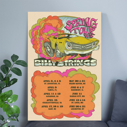 BILLY STRINGS Spring Tour 2025 Ltd Ed RARE Poster! Bluegrass Country Americana Size 24''x36''