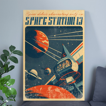 Retro Futuristic Sci-Fi Space Part 2 Wall Poster