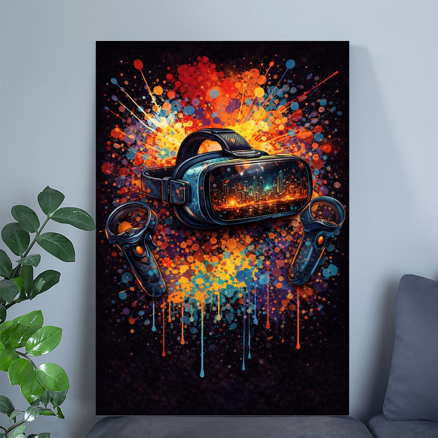 Vibrant VR Gaming Poster | Street Art Splash Gamer Wall Art