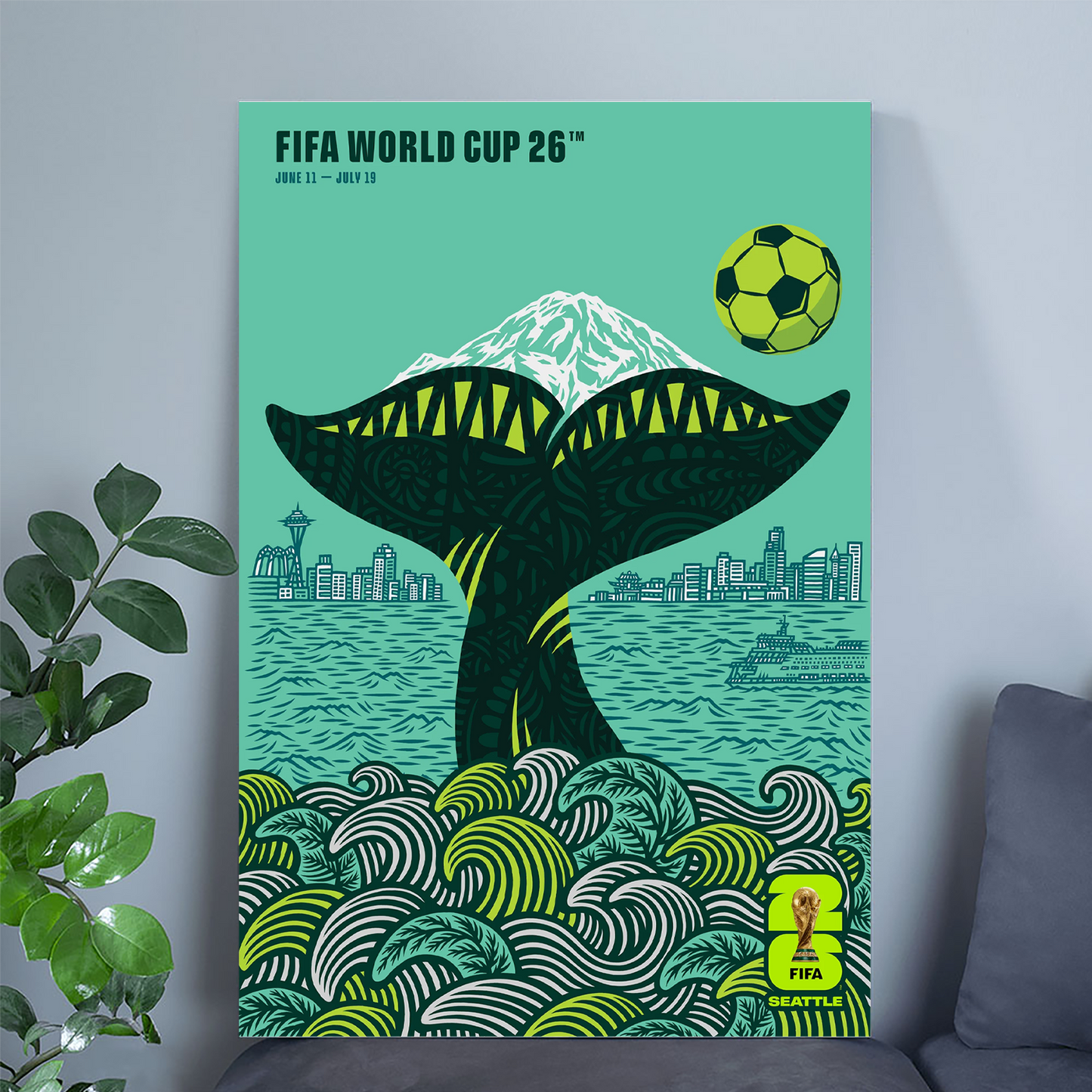 Sports Poster- FFWC 2026 Seattle Poster, Football Poster, One Sheet Wall Size 24''x36''