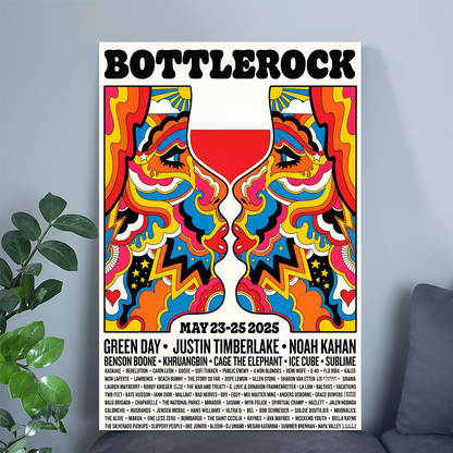 Bottlerock 2025 Poster Napa Valley CA S/N Benson Boone Sublime Size 24''x36''