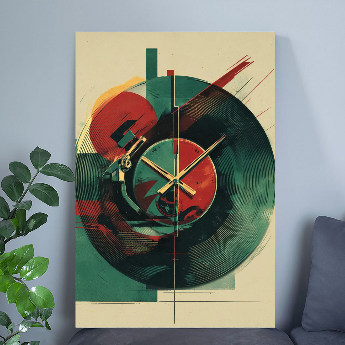 Vinyl Record Wall Art | Mid Century Modern Abstract Print | Retro Music Poster | Geometric Wall Decor