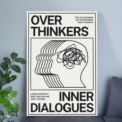 Overthinkers Typography Poster: Mid Century Modern Wall Art