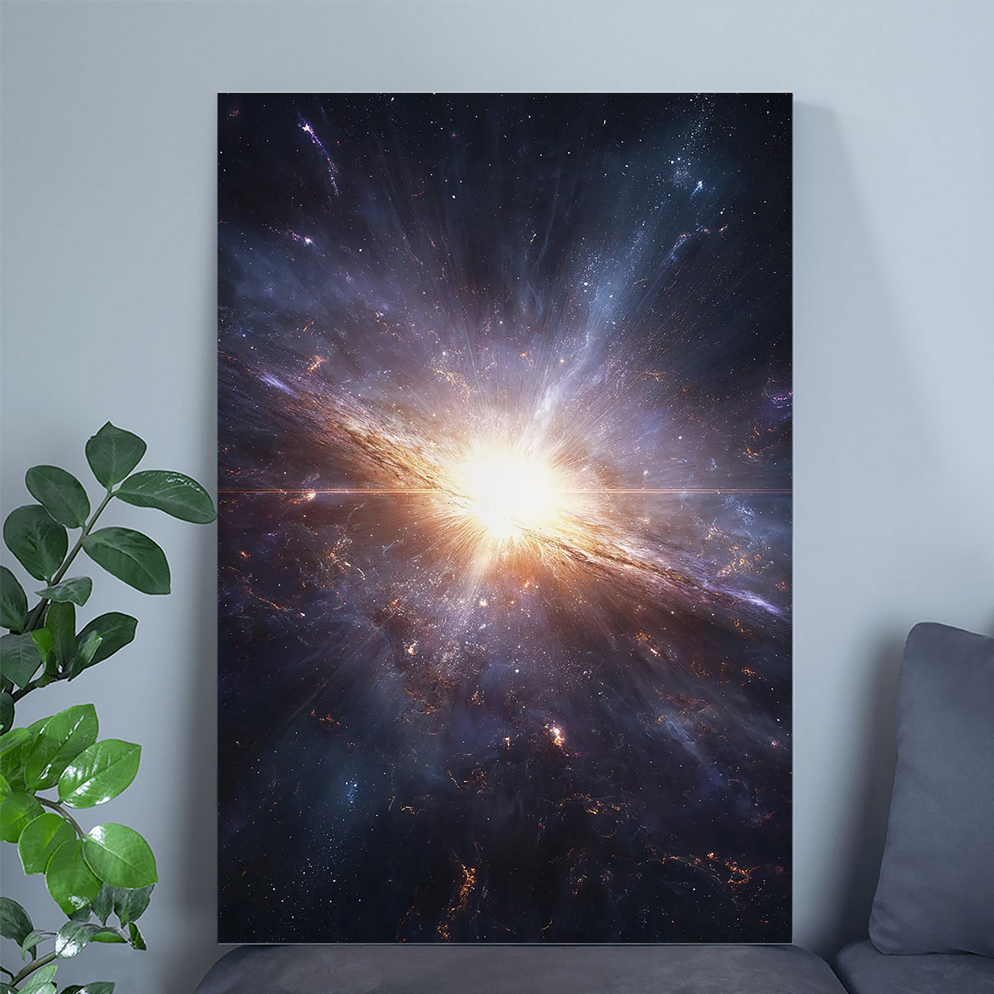 Quasar Poster, Active Galaxy Print, Cosmic Energy Burst Art