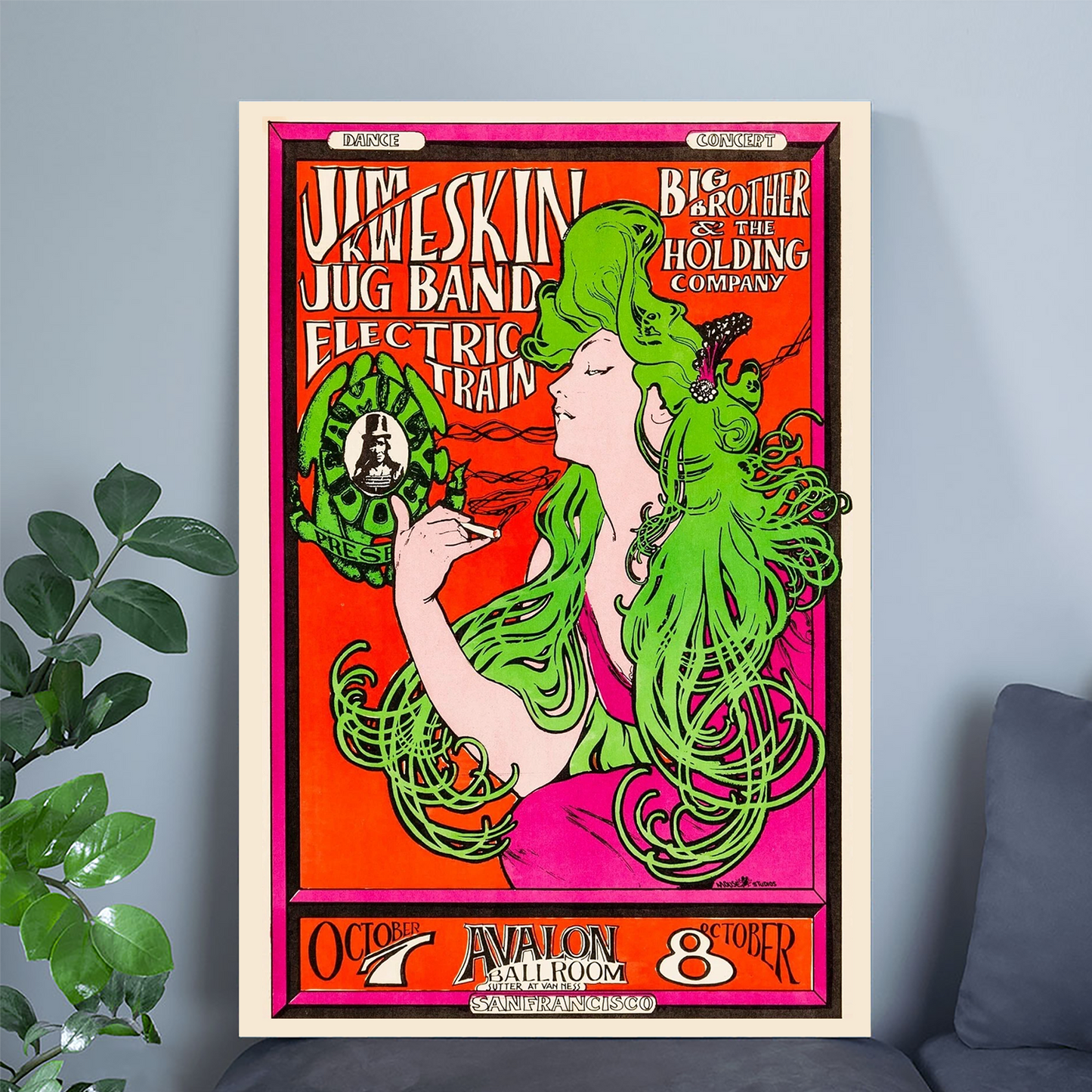 1966 JANIS JOPLIN Concert Wall Art Poster Poster Size 24''x36''