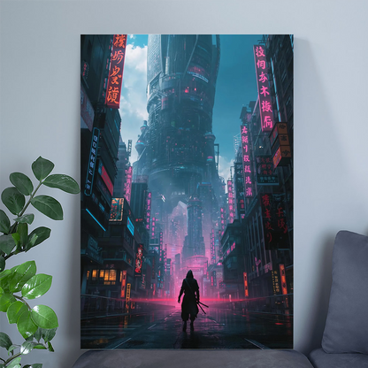 Cyberpunk Tokyo Neon Ninja Wall Art vol.2 | Futuristic Japan Neon City Poster