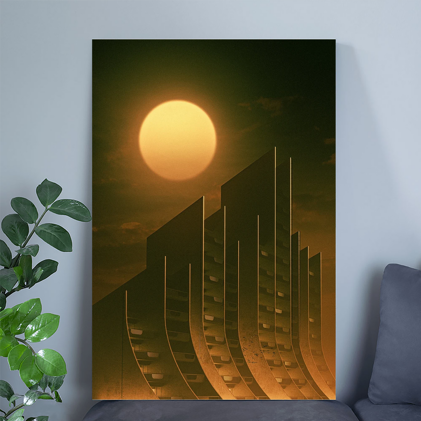 Sci-Fi Futurism Art Industrial Architecture Brutalist Poster Banana Print